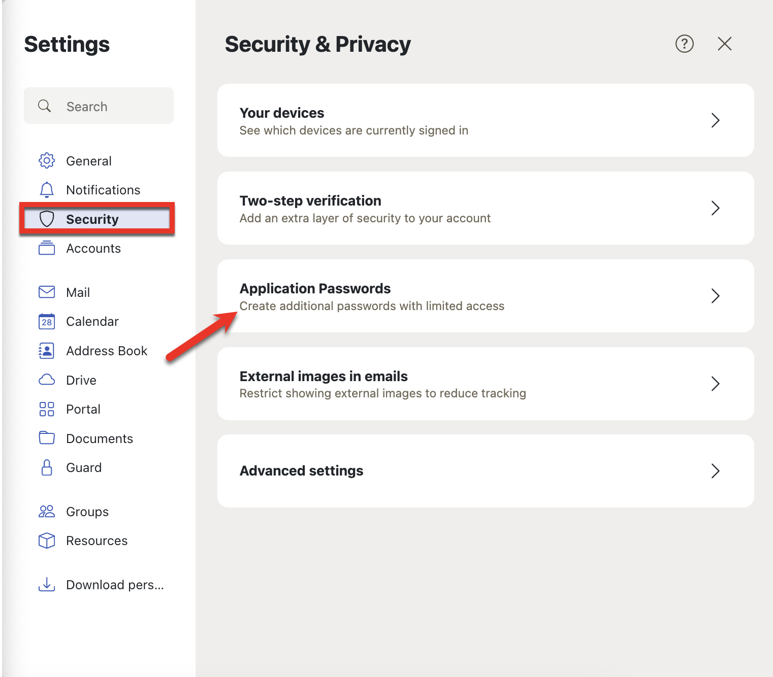Security Application Password