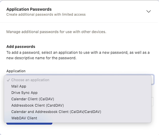 Choose Password Application