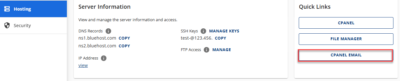 quick-links-cpanel-email