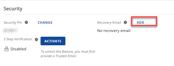 account recovery options