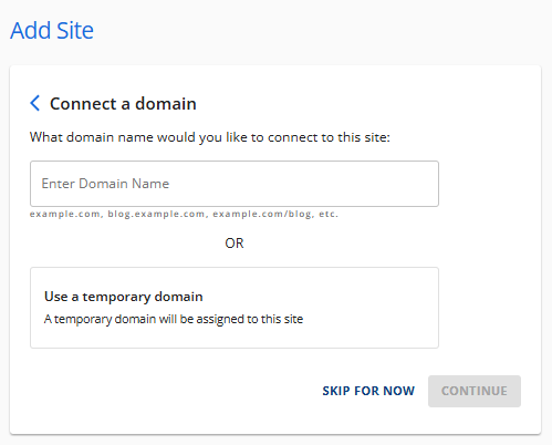 Install WordPress - Connect a domain
