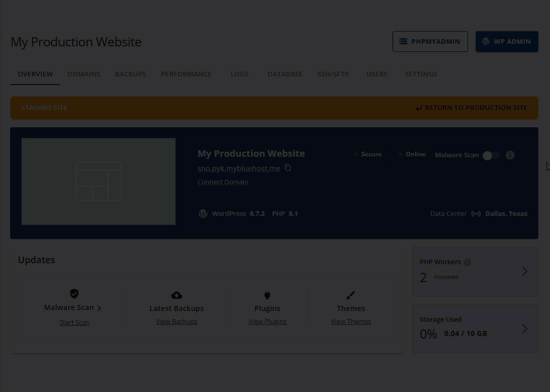 Settings Change WordPress Version