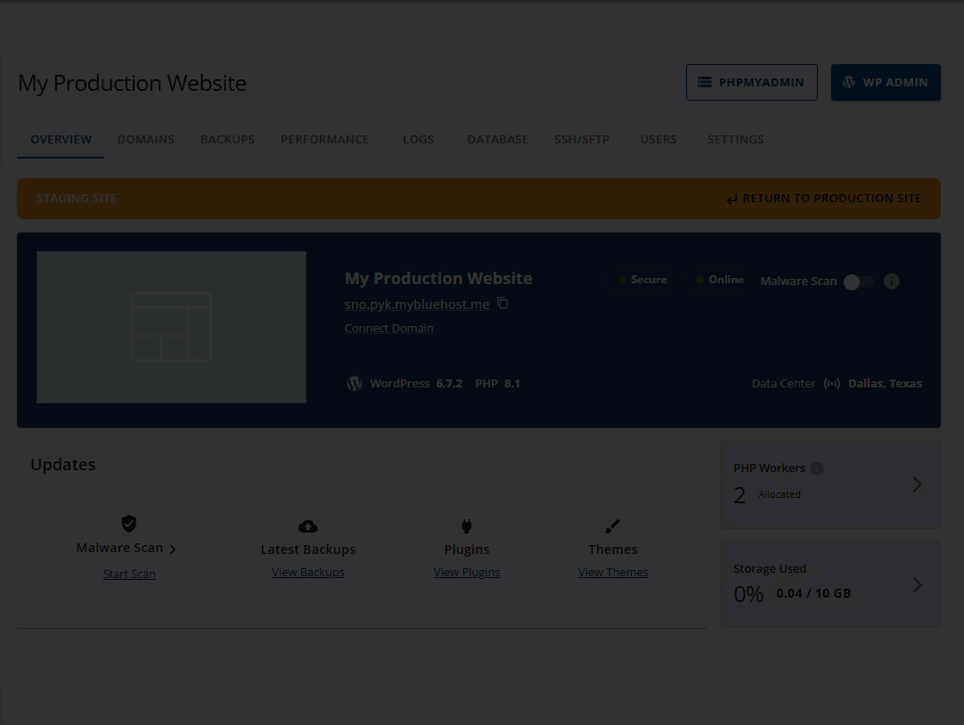 Settings Change PHP Version