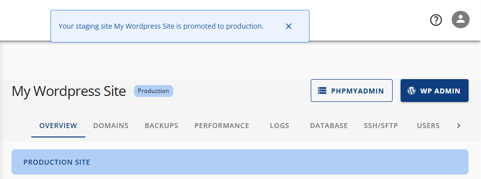 Bluehost Staging - Go Live Comleted