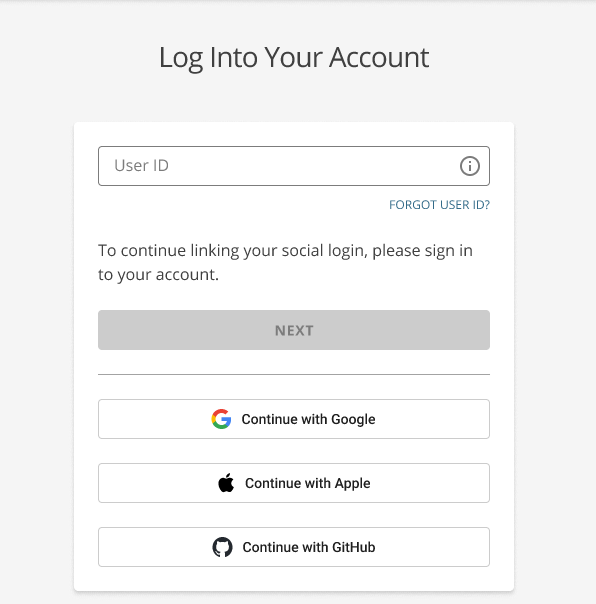 BH Login Page - User ID