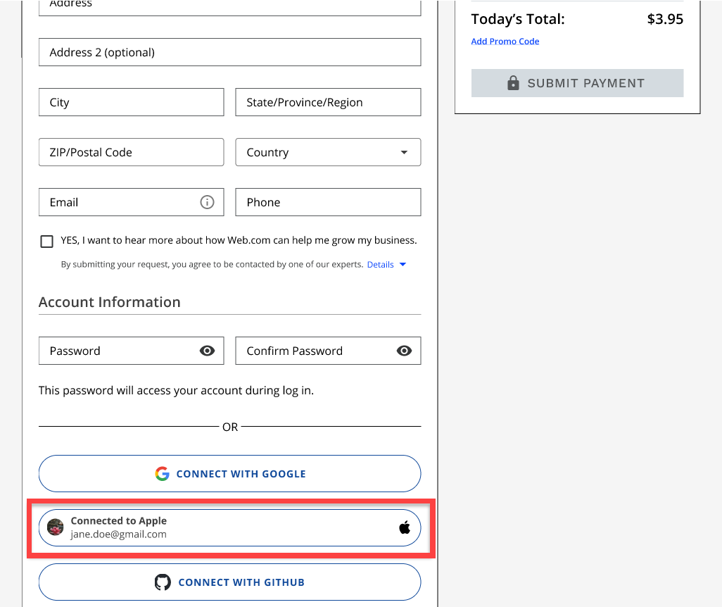 BH Checkout - apple is Connected
