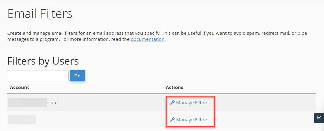 cPanel Email Filters
