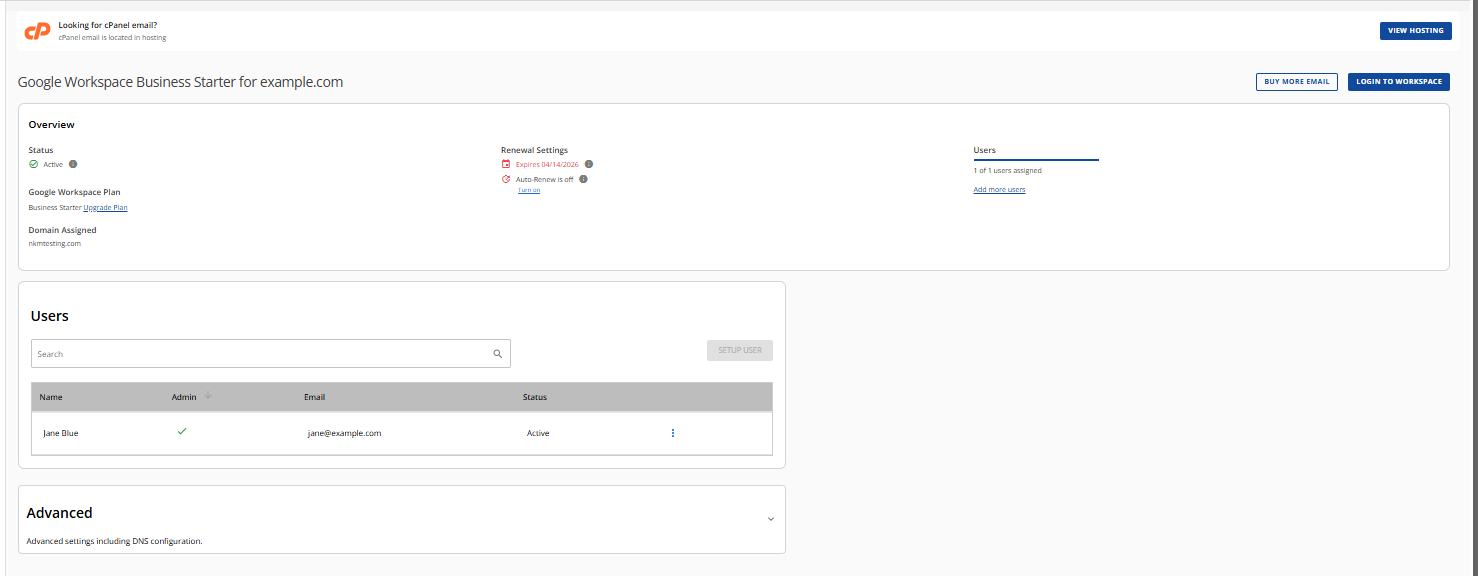 Email Management Page
