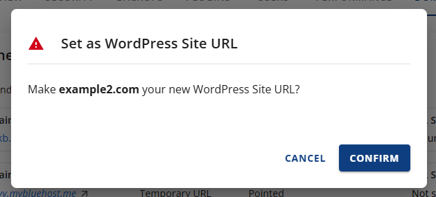 Set Site URL - Confirm