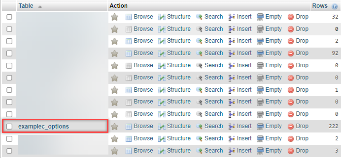 php-myadmin-options-table
