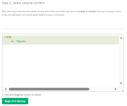 Select Folder and Begin First Backup