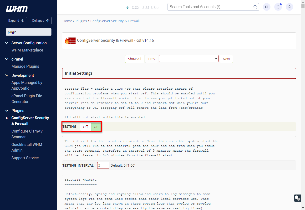 ConfigServer Security and Firewall