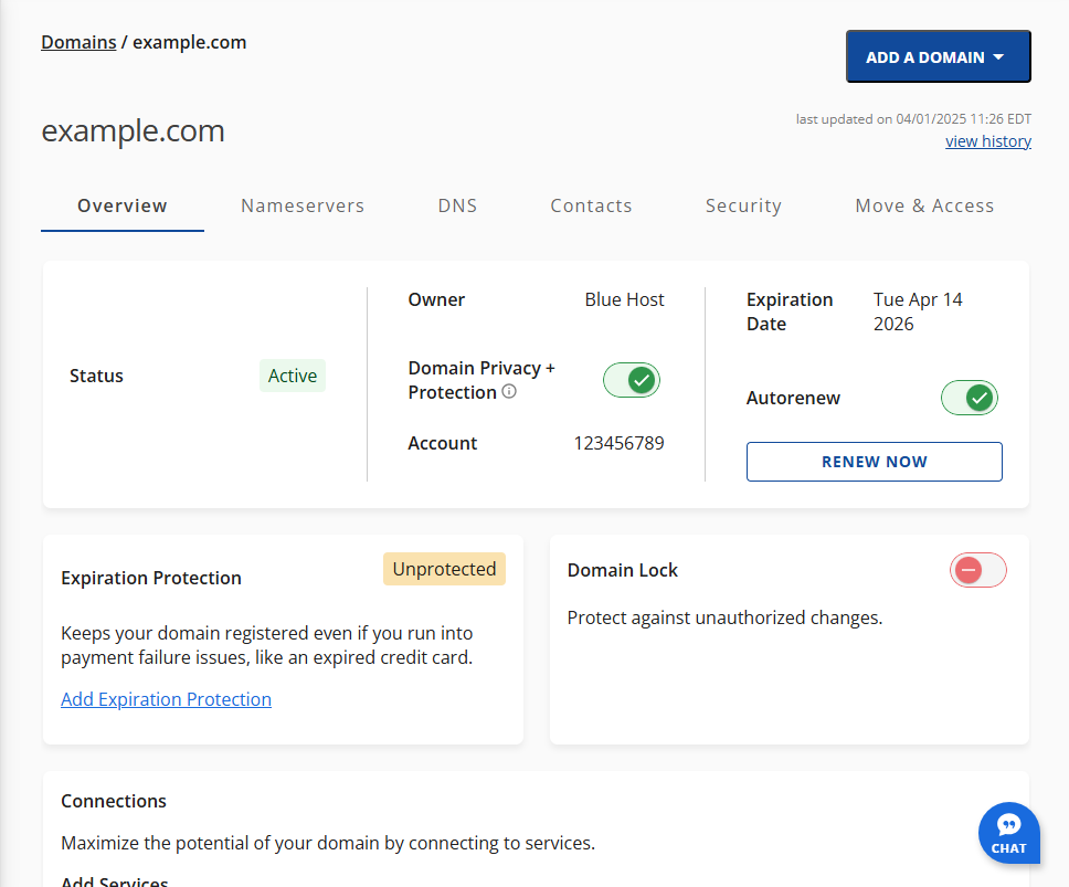 Domains tab - New Interface