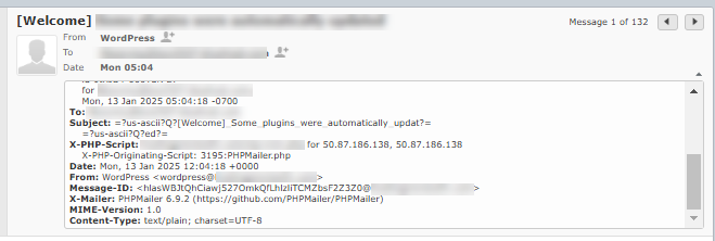 Get email headers - Roundcube - Raw email headers