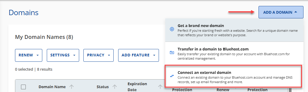 Connect an external domain