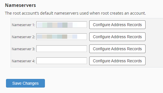 WHM Nameservers
