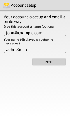 Bluehost Android Kitkat (4.4) or Earlier - Account Name