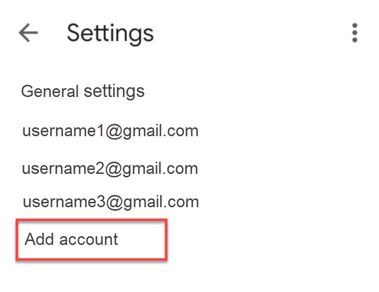 Android device - Email app - Add account