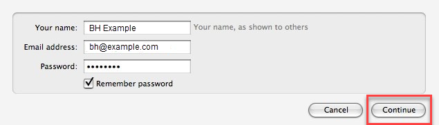 Account Setup - Fill in details