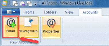 Windows Live Mail Email Tab