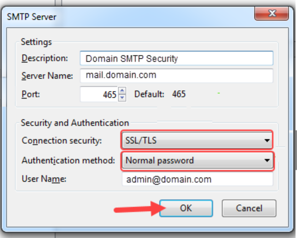 Authentication Method settings