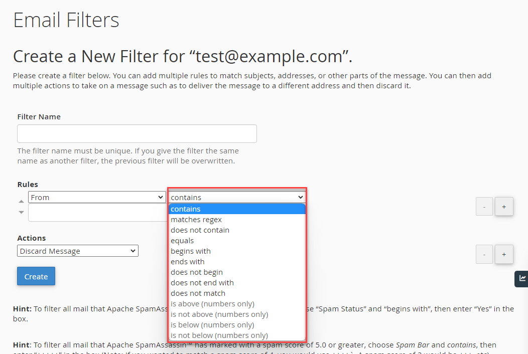 cpanel-email-filters-operator