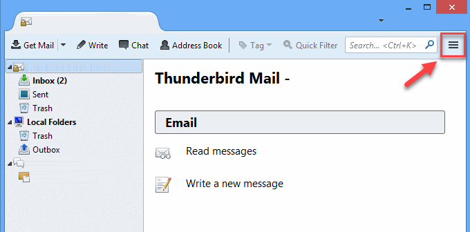 thunder-bird-settings