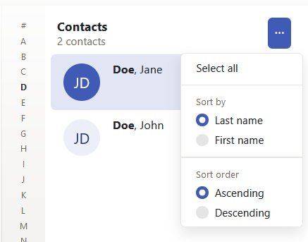 OX Mail Address Book List Functions