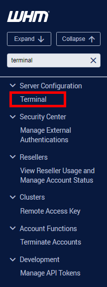 WHM Terminal