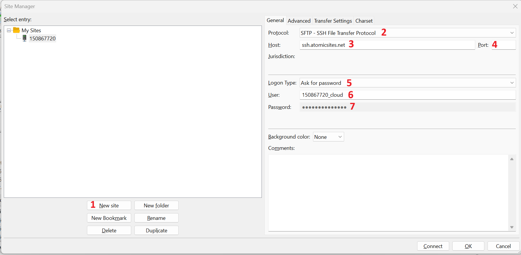 Site Manager Add site