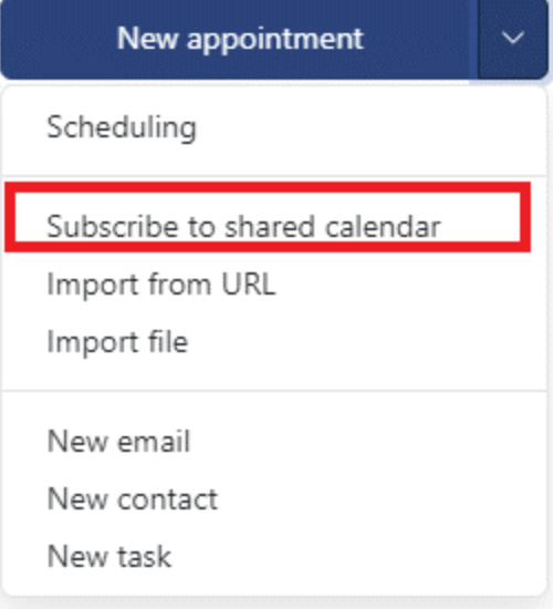 Subscribe to Shared Calendar