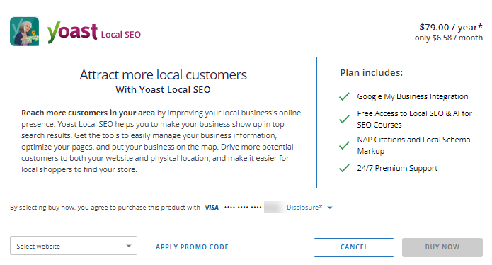 Marketing - Select Yoast SEO product