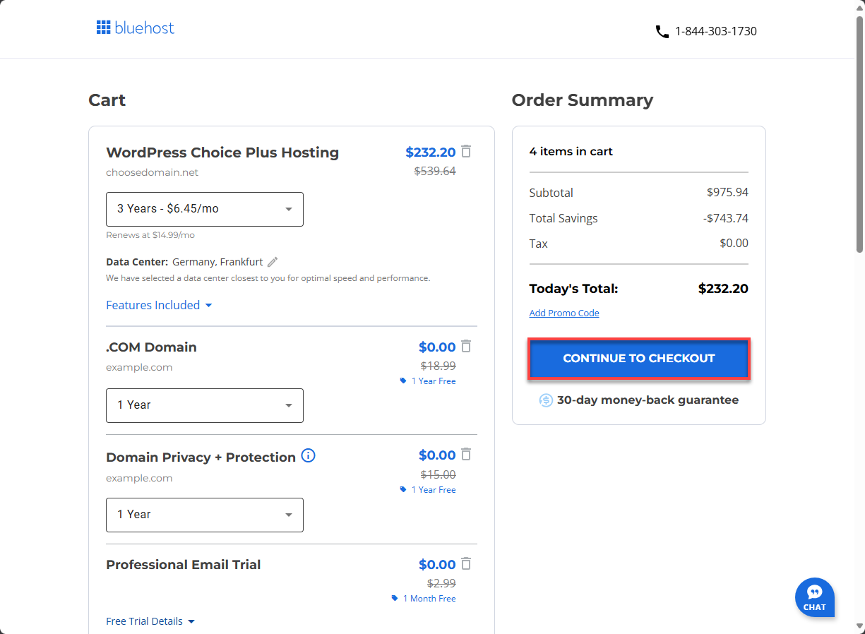 Sign up for an account - Continue to Checkout