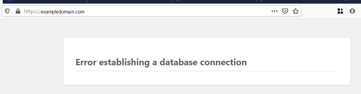 Error establishing a database connection