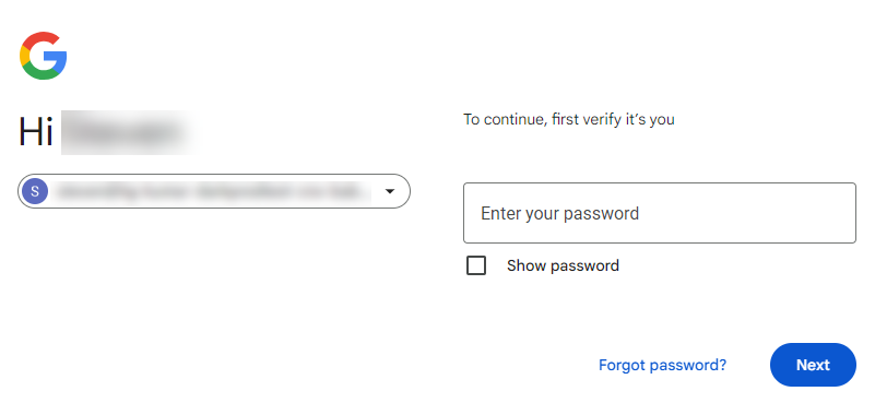 Bluehost Manage your Google Workspace Relogin