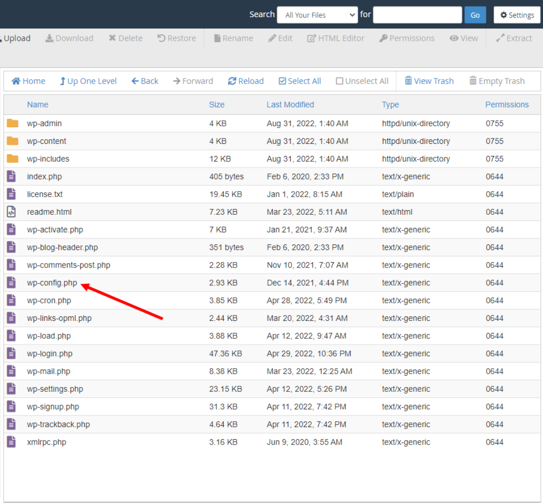 mysqldatabases wp config php database.