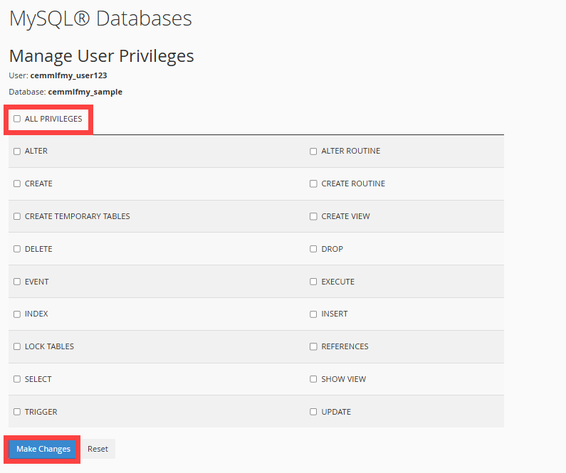 Manage User Privileges