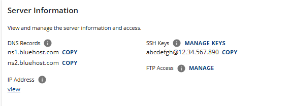Server Information - Nameservers