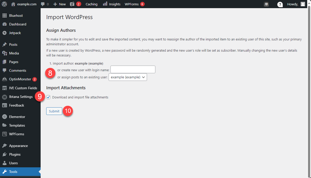 Migrate WordPress - Import to Bluehost Complete Migration