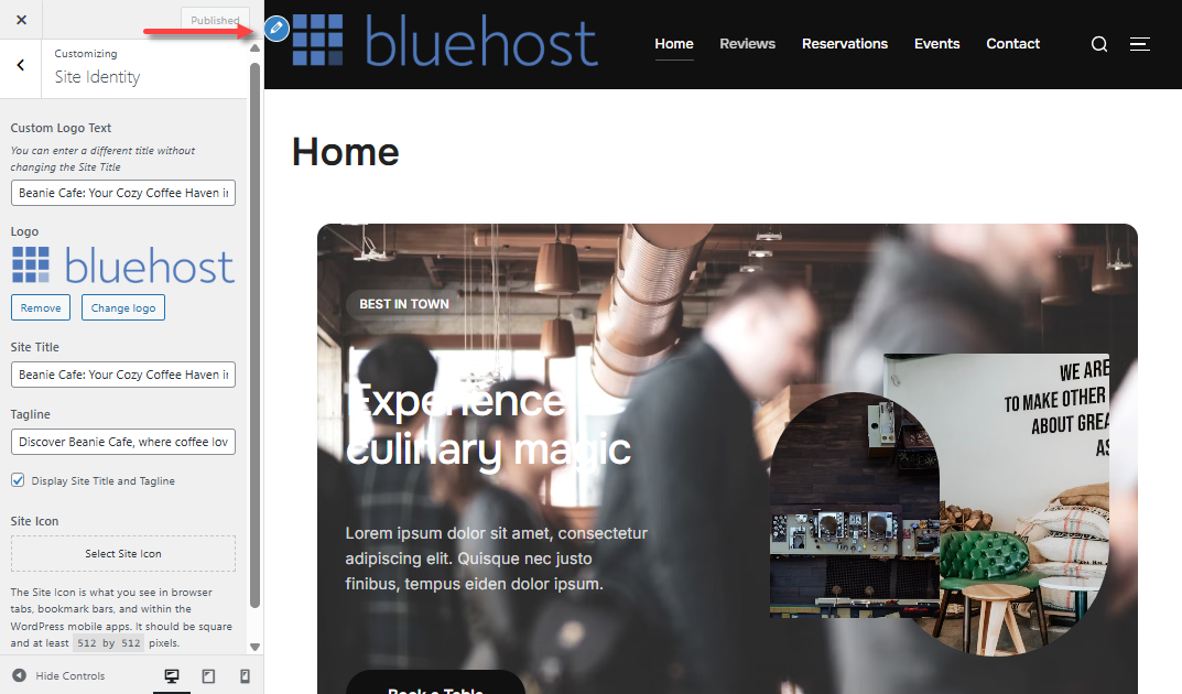 WordPress Dashboard - Header - Settings
