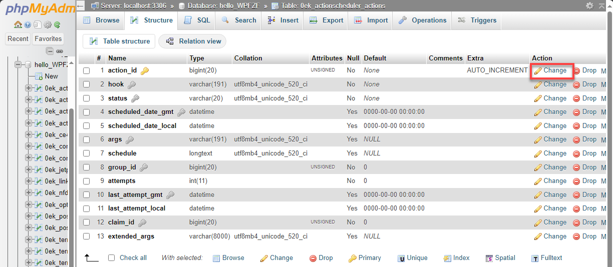 am-php-my-admin-structure-change