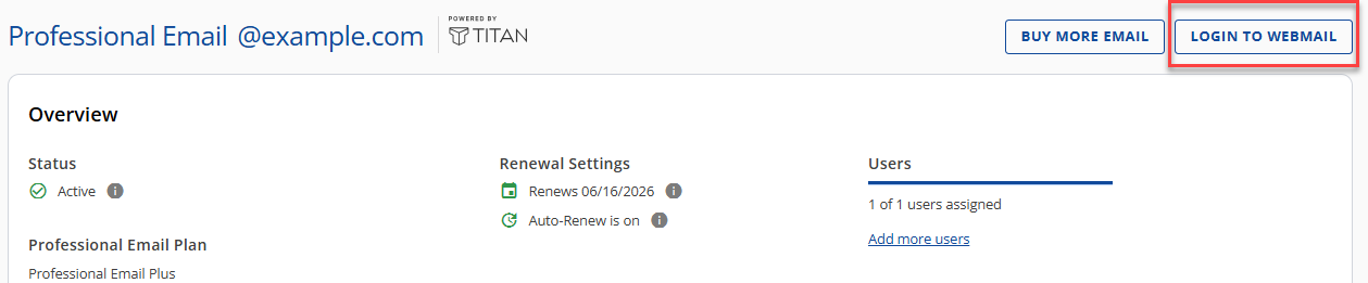 Professional Email - Login to Webmail