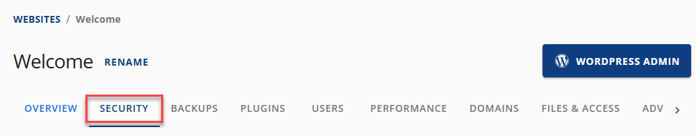 Websites - Security Tab