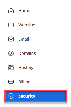 Account Manager - Left Navigation Menu - Security