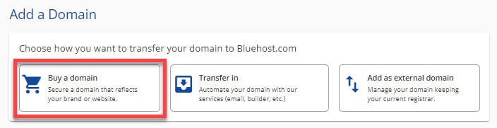 Click  Buy a  domain