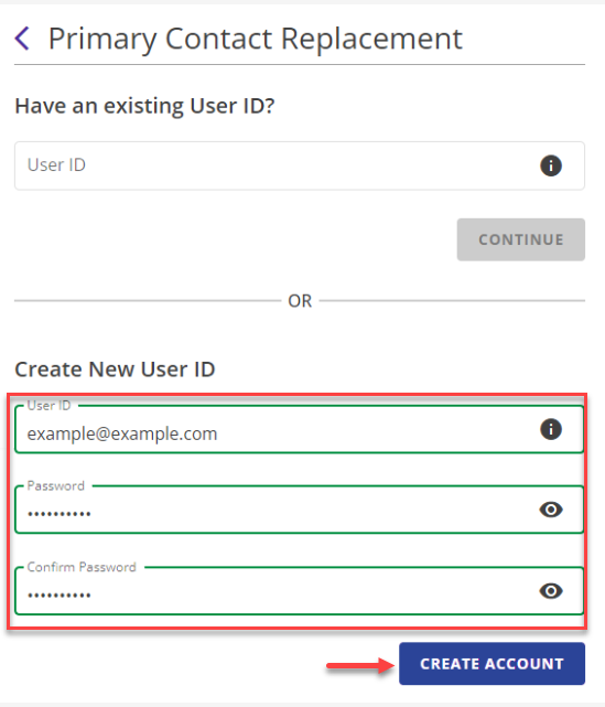 create new user page