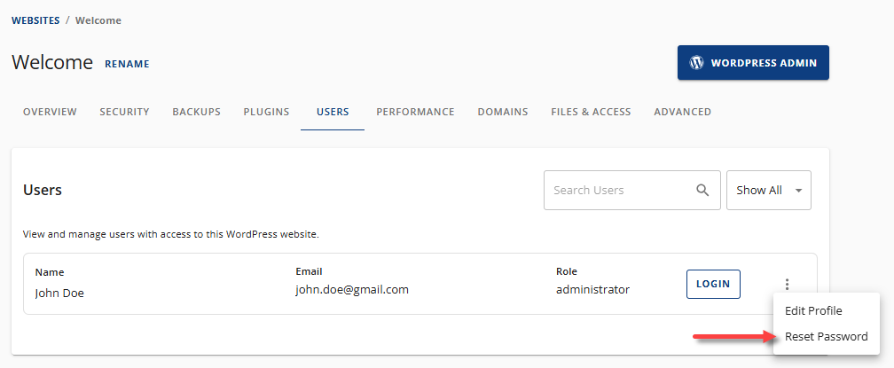 Reset WordPress Password - Reset Password