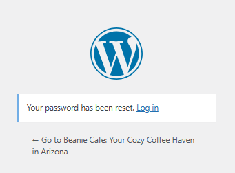Reset WordPress Password - Reset password - Log in link