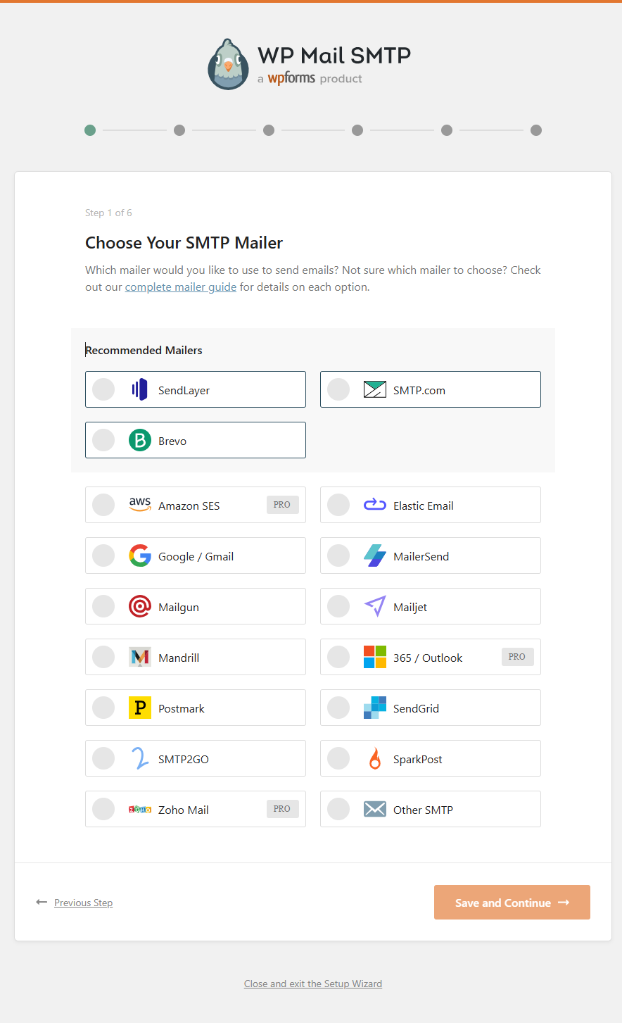 WP Mail SMTP Setup Step 1