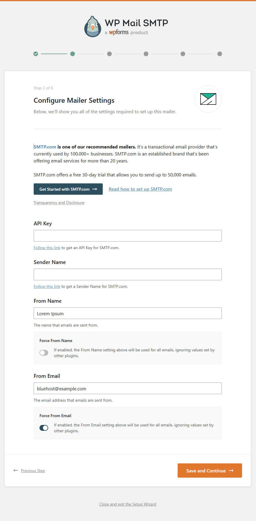 WP Mail SMTP Setup Step 2